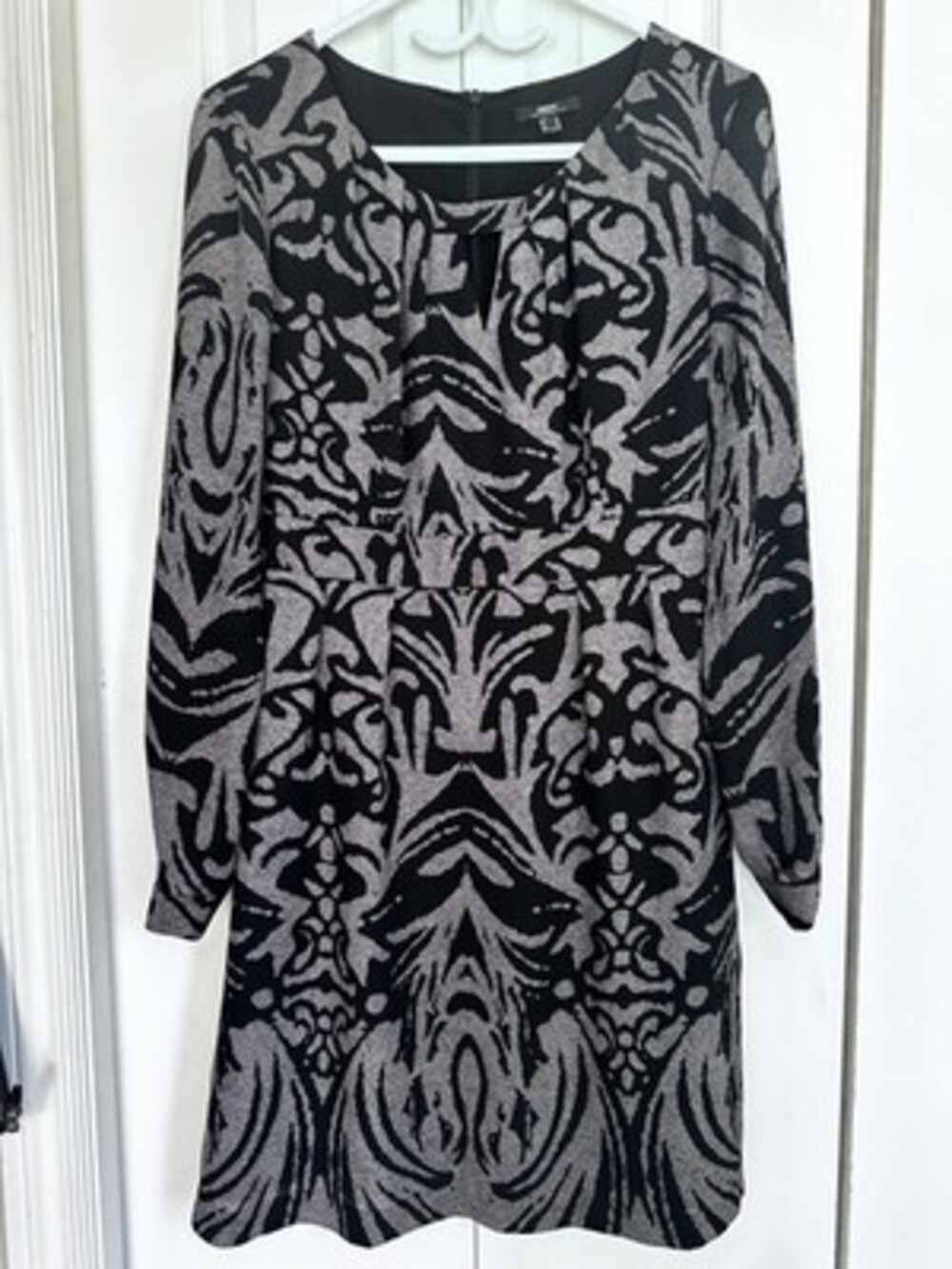 Mexx Metropolitan Black and Silver Brocade Mini Dress - Size 4 #19
